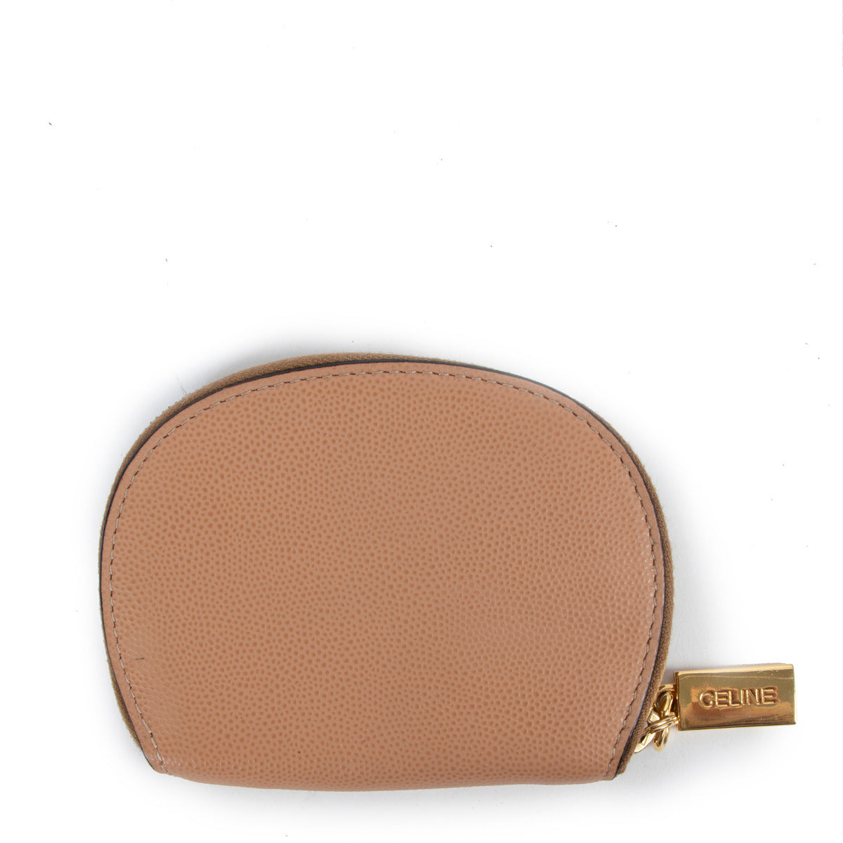 Portefeuille-porte-clés Celine en cuir beige