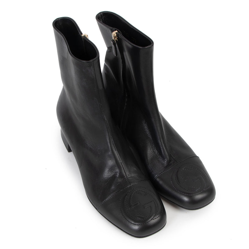 Shop now for your pre-loved, 100% authentic Gucci Black Leather Ankle Boots - Size 38,5 at Labellov in Antwerp