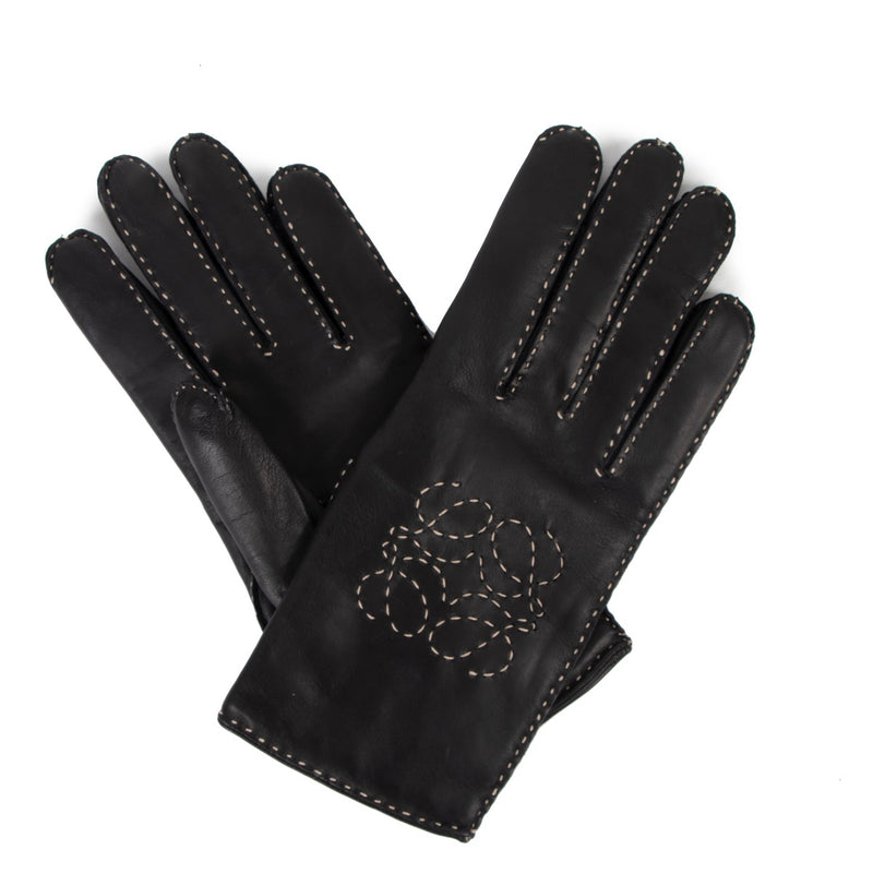 Shop now for your pre-loved, 100% authentic Loewe Black Anagram Leather Gloves - Size 7,5v at Labellov in Antwerp