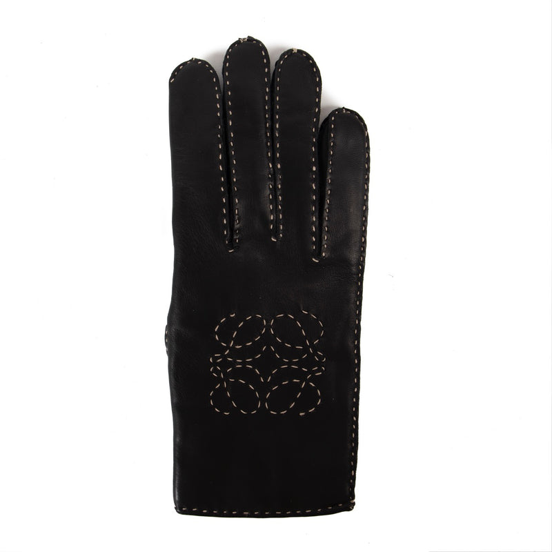 Shop now for your pre-loved, 100% authentic Loewe Black Anagram Leather Gloves - Size 7,5v at Labellov in Antwerp