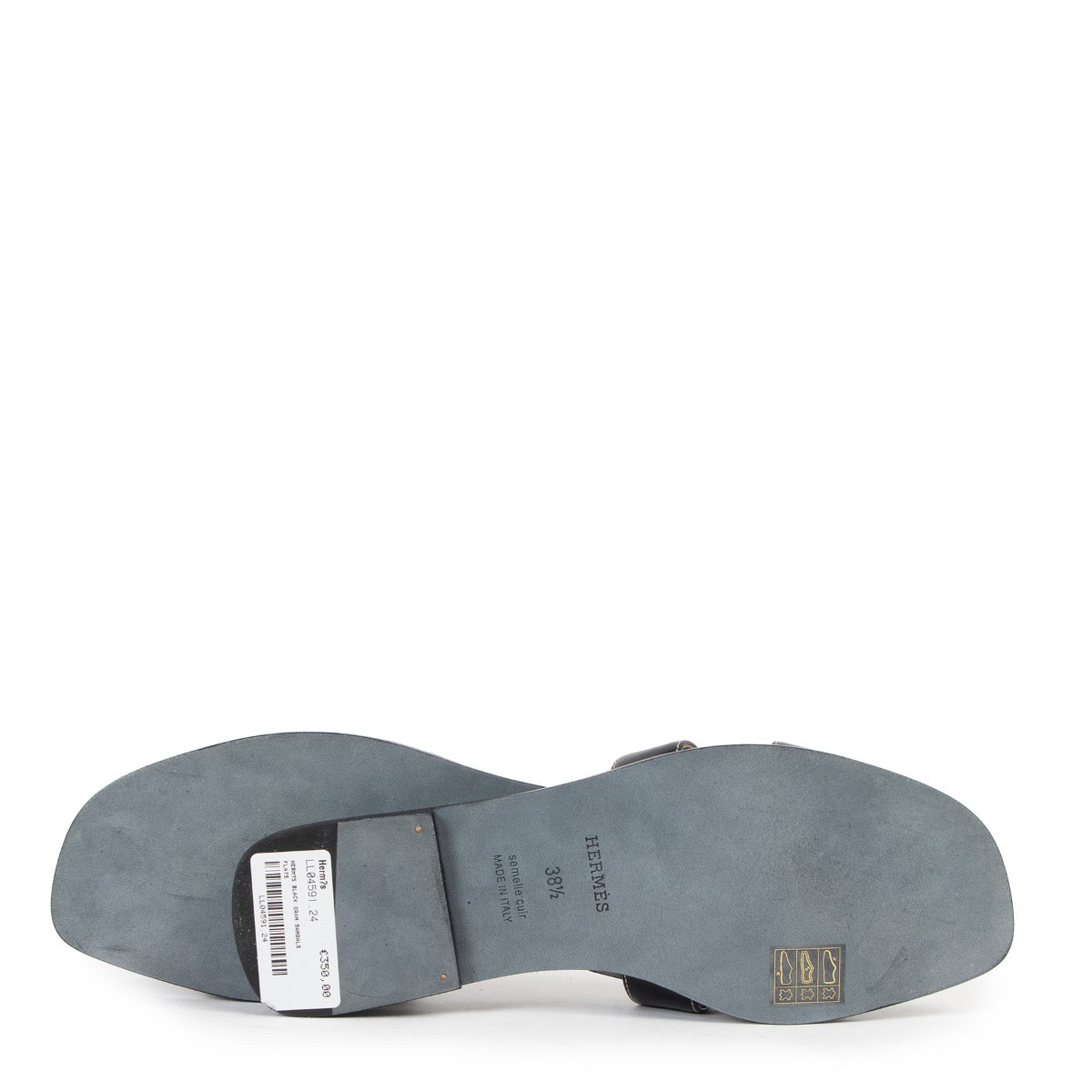 Shop safe online at Labellov in Antwerp this 100% authentic second hand Hermès Noir Pique Oran Sandals - Size 38,5
