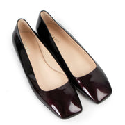 Prada Burgundy Patent Leather Square Toe Flats for the best price at Labellov secondhand luxury in Antwerp
