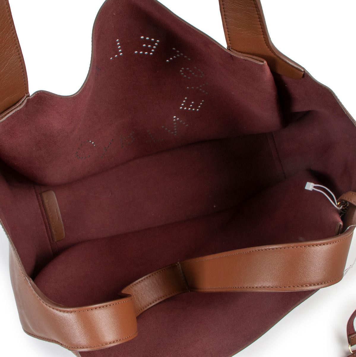 Stella McCartney Brown Leather Logo Tote Bag