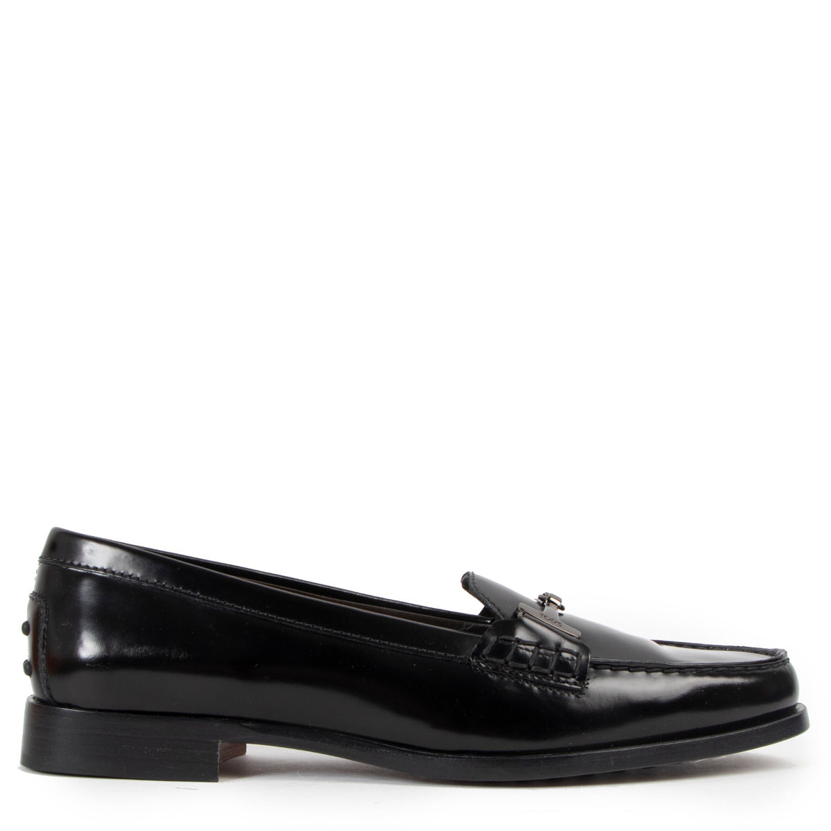 Tod's Brushed Leather T Horsebit Loafers - Size 38
