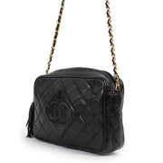 Shop safe online at Labellov in Antwerp this 100% authentic second hand Chanel Black Quilted Leather Vintage Camera Crossbody Bag