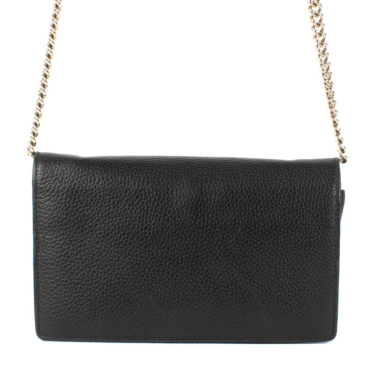 Shop safe online at Labellov in Antwerp, Brussels and Knokke this 100% authentic second hand Gucci Black Soho Wallet on Chain Clutch