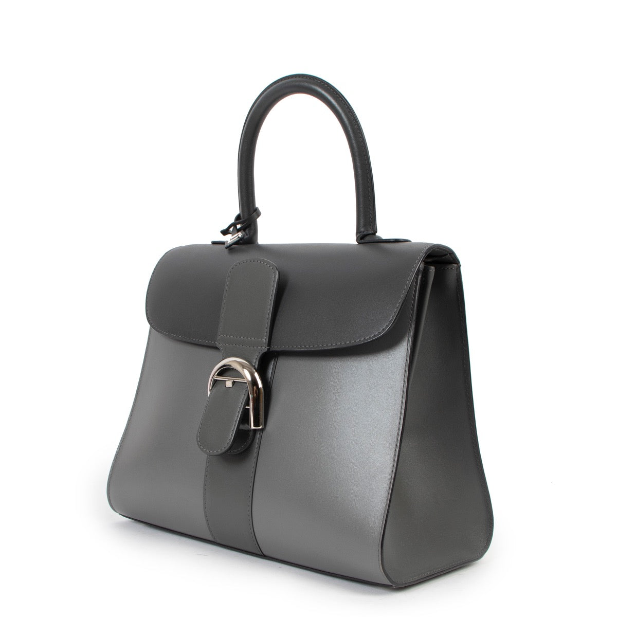 Delvaux Brillant MM Tri-Grey Box Calf