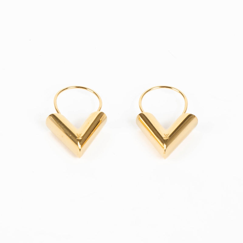 Shop this 100% authentic Louis Vuitton Gold V Earrings at Labellov.com