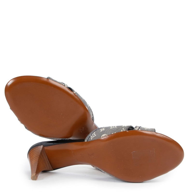 Louis Vuitton Blue Monogram Mini Lin Kiss Me Mules