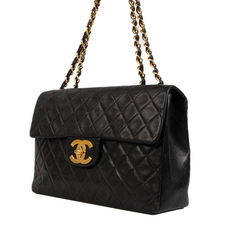 shop 100% authentic second hand Chanel Black Vintage Maxi Classic Flap Bag on Labellov.com
