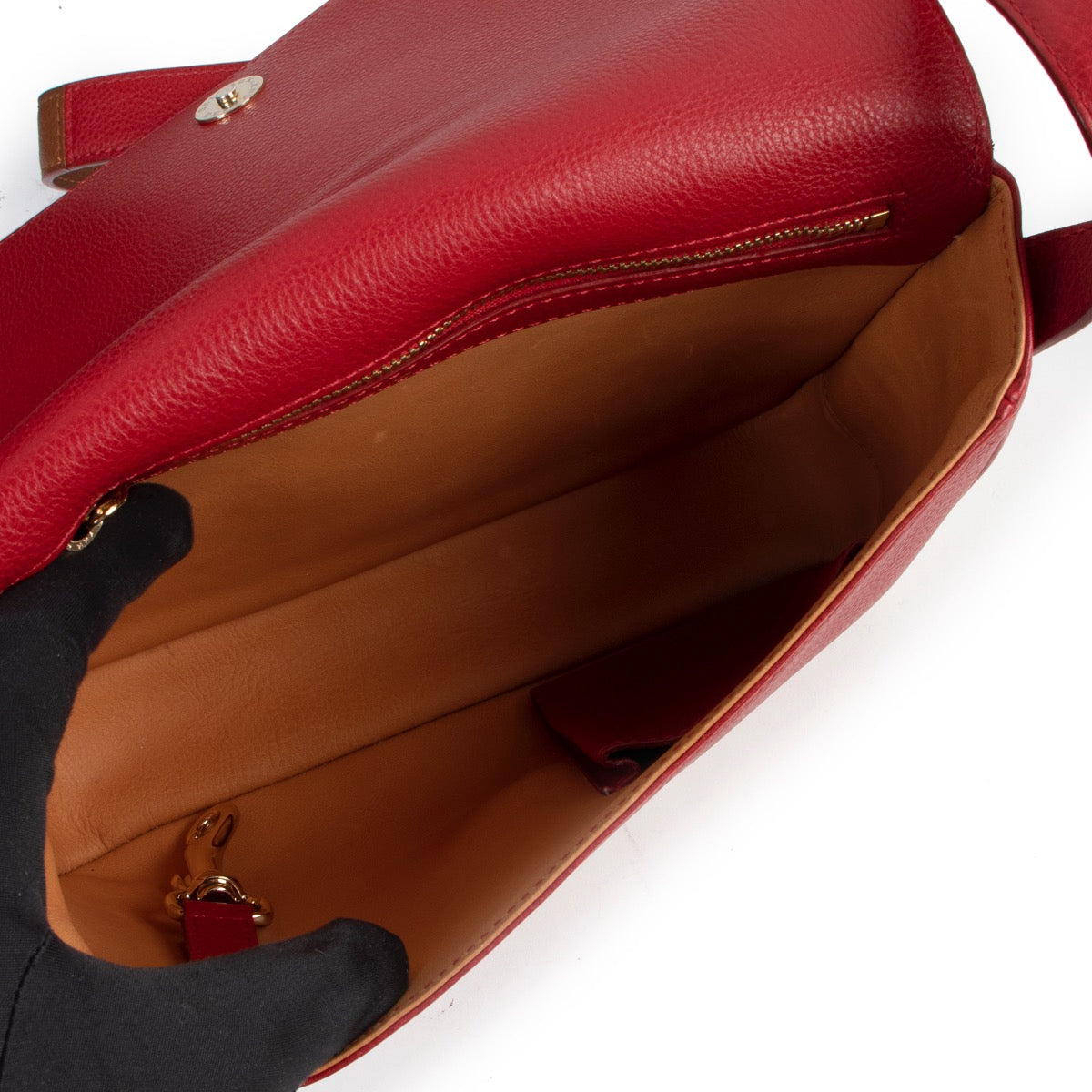 Buy an authentic second hand Delvaux Red Leather Petit Tout Jumping Crossbody Bag in very good condition at Labellov