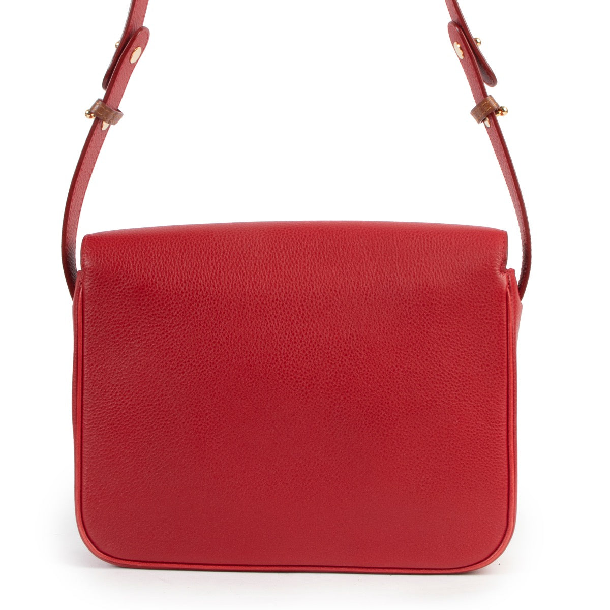 Buy an authentic second hand Delvaux Red Leather Petit Tout Jumping Crossbody Bag in very good condition at Labellov