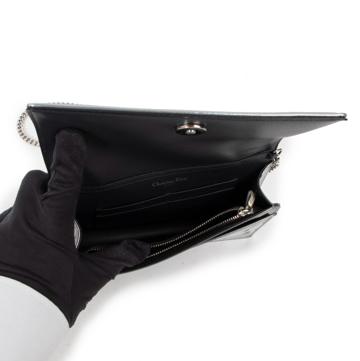 Christian Dior Silver Micro Cannage Mini Diorama Bag