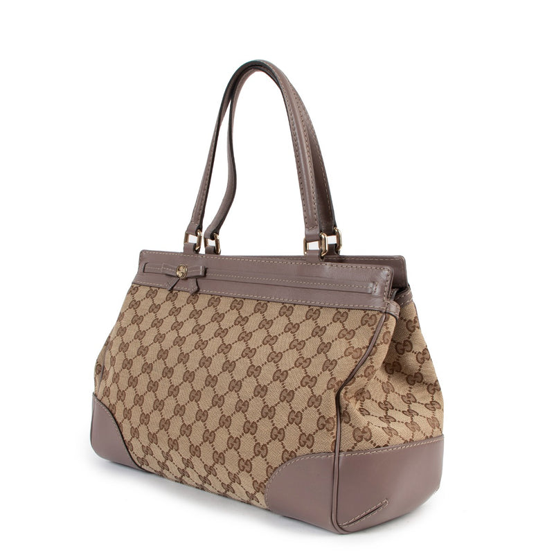 Gucci Monogram GG Canvas Mayfair Bow Shoulder Bag