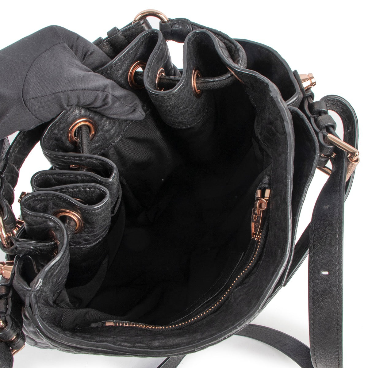 Buy online authentic second hand Alexander Wang Black Diego Bucket Bag in very good condition at Labellov in Antwerp