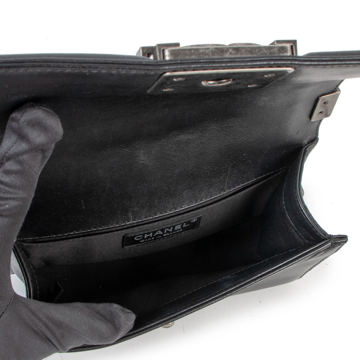 Chanel Black Quilted Lambskin Small Boy Bag