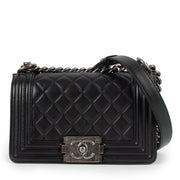 Chanel Black Quilted Lambskin Small Boy Bag