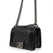Chanel Black Quilted Lambskin Small Boy Bag