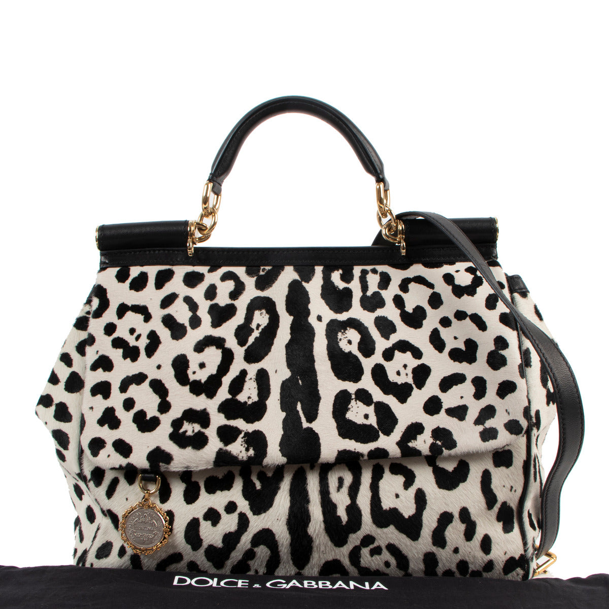 Sac Miss Sicily en poulain imprimé dalmatien Dolce & Gabbana