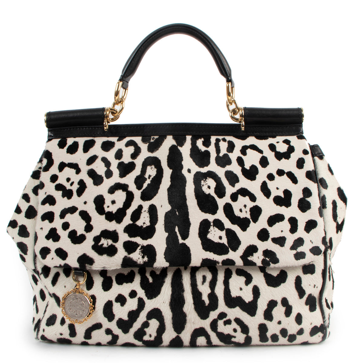 Sac Miss Sicily en poulain imprimé dalmatien Dolce & Gabbana