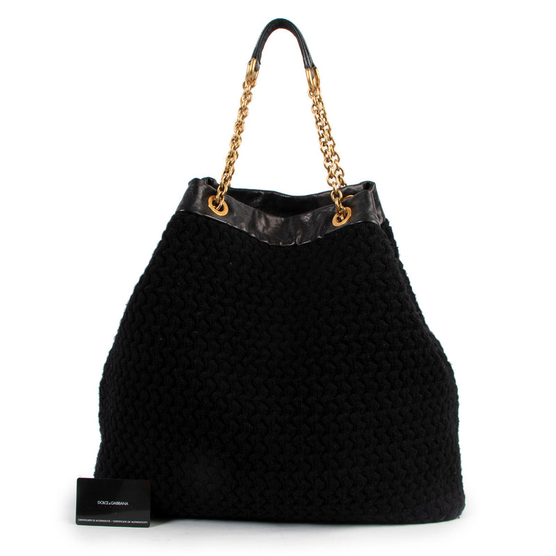 Dolce & Gabbana Zwarte Gebreide Schoudertas