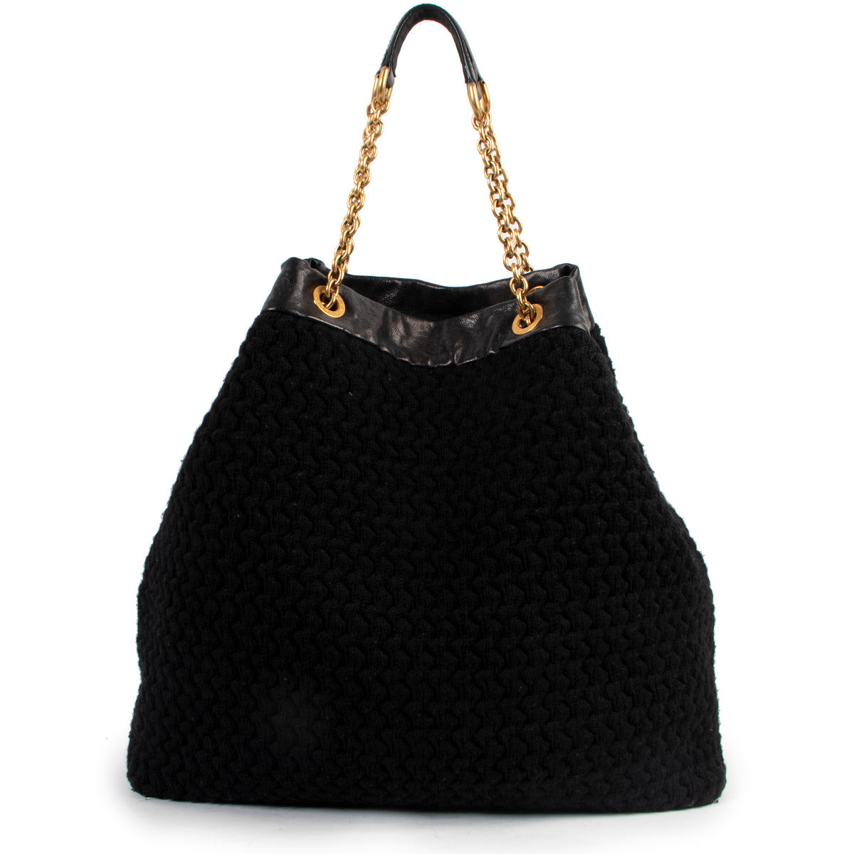 Dolce & Gabbana Black Knitted Shoulder Bag