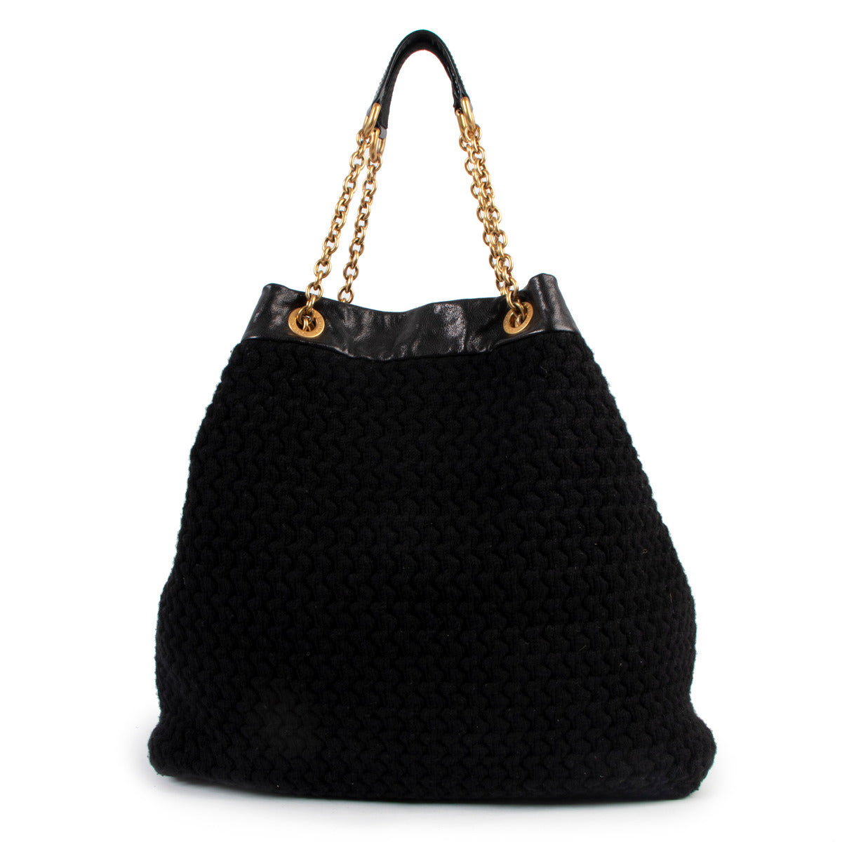 Dolce & Gabbana Black Knitted Shoulder Bag