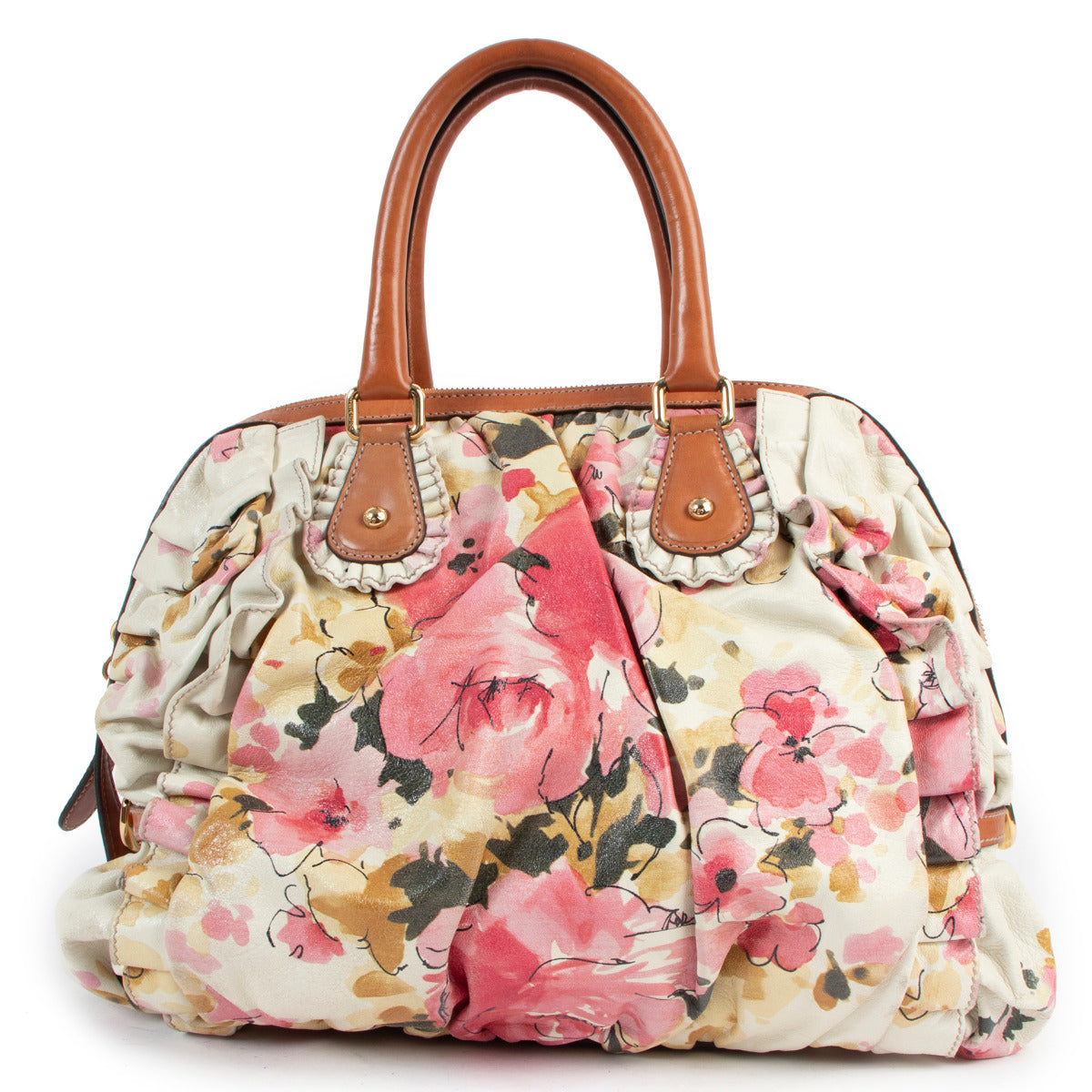 Dolce & Gabbana Floral Ruffle Shoulder Bag