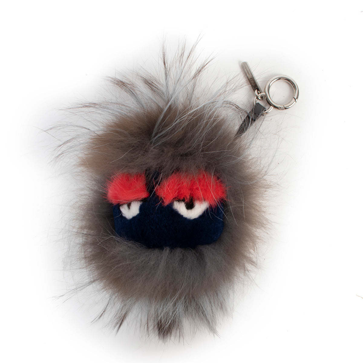 Fendi Grey Fur Monster Bag Charm / Keychain