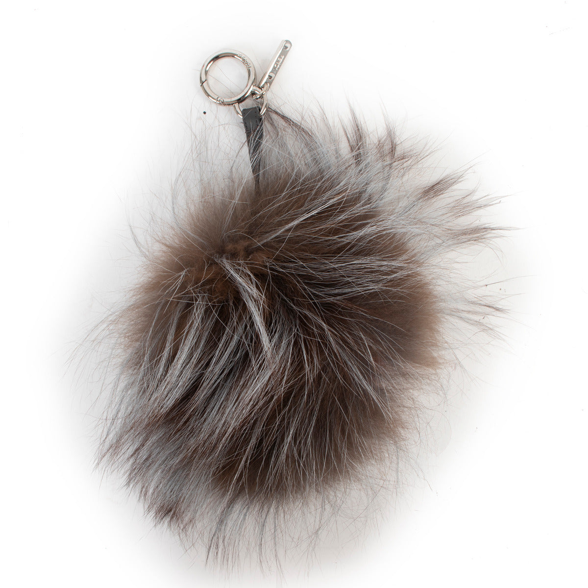 Bijou de sac/porte-clés Fendi en fourrure grise Monster