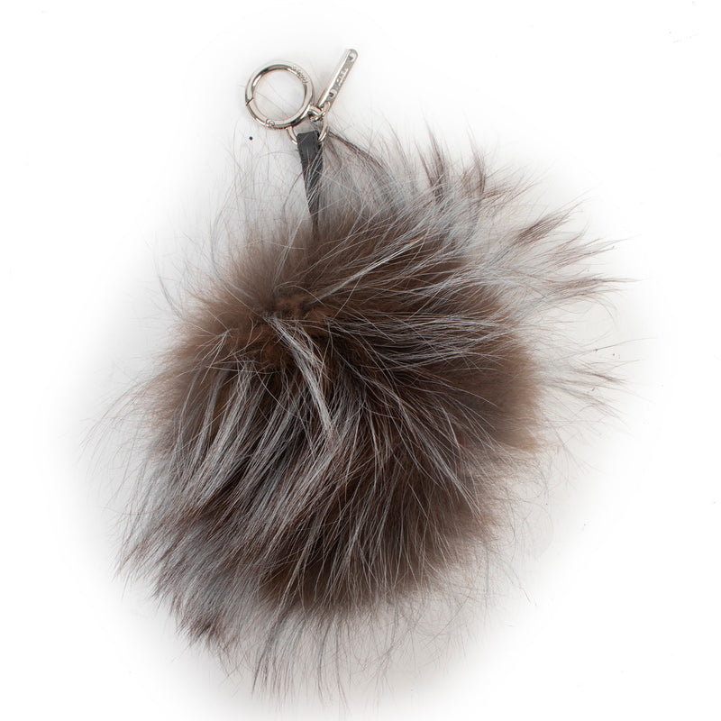Fendi Grey Fur Monster Bag Charm / Keychain