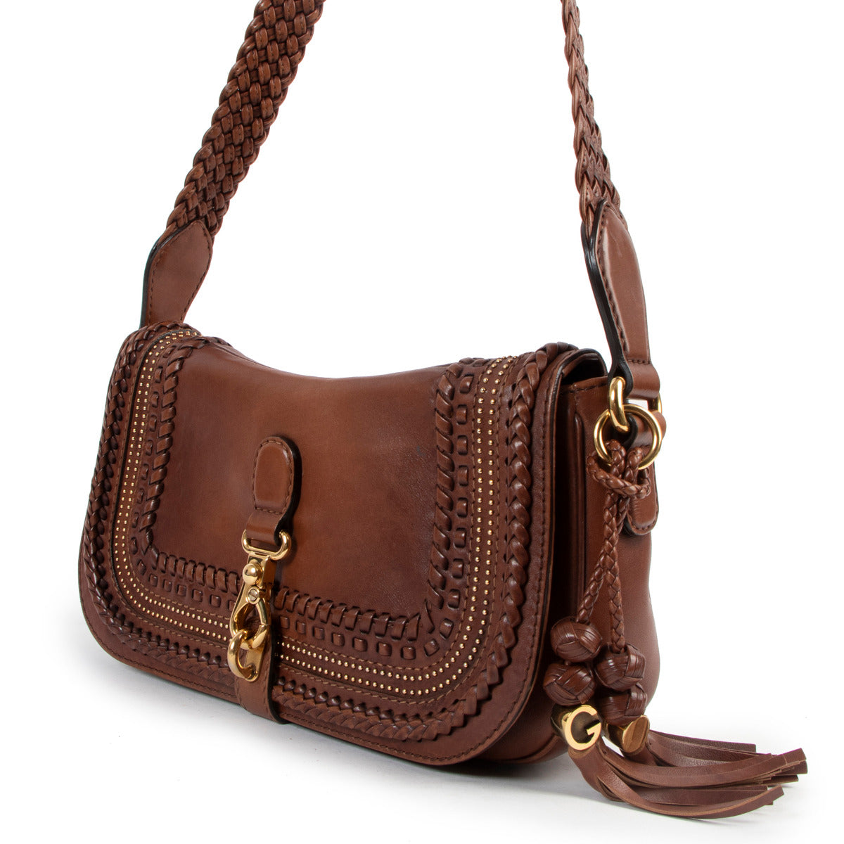 Gucci Brown Leather Medium Marrakech Crossbody