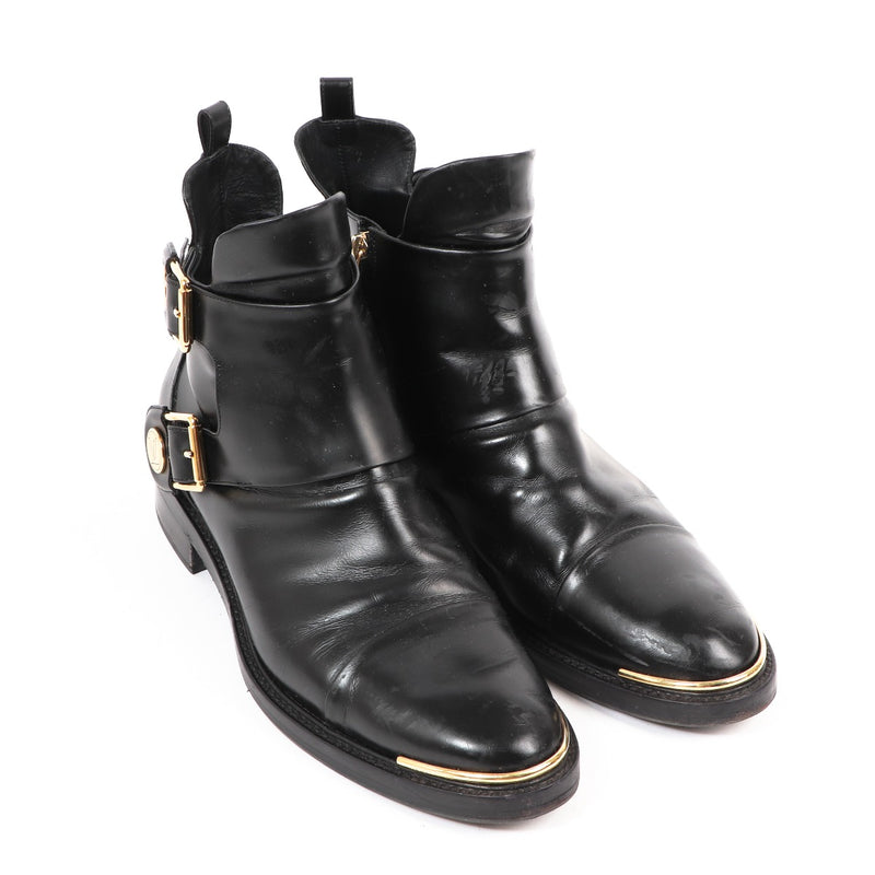 Louis Vuitton Black Leather Valley Ankle Boots - Size 41