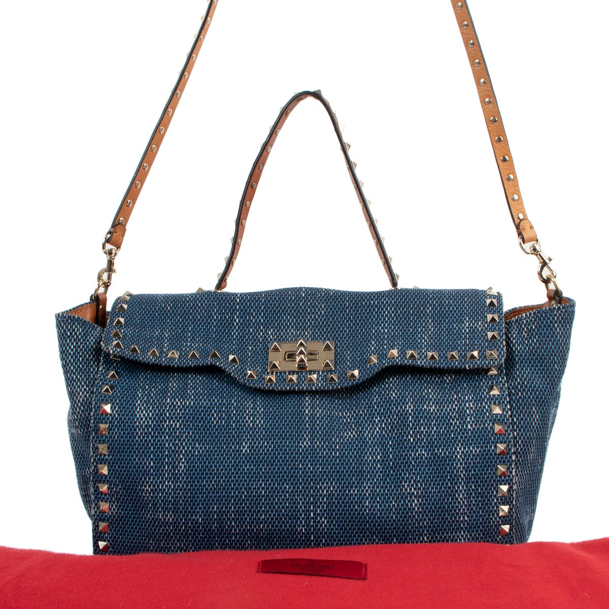 Valentino Garavani Rockstud Denim Shoulder Bag