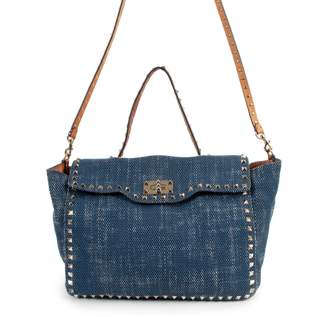 Valentino Garavani Rockstud Denim Shoulder Bag