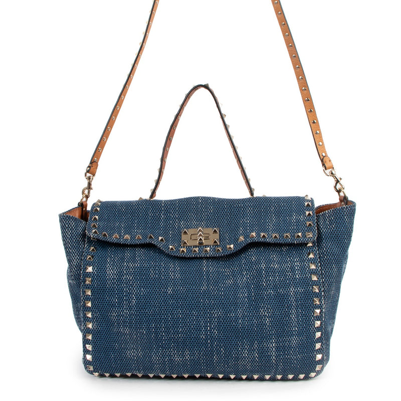 Valentino Garavani Rockstud Denim Shoulder Bag