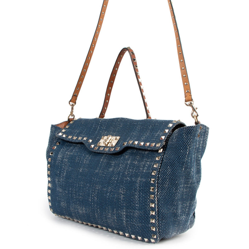 Valentino Garavani Rockstud Denim Shoulder Bag