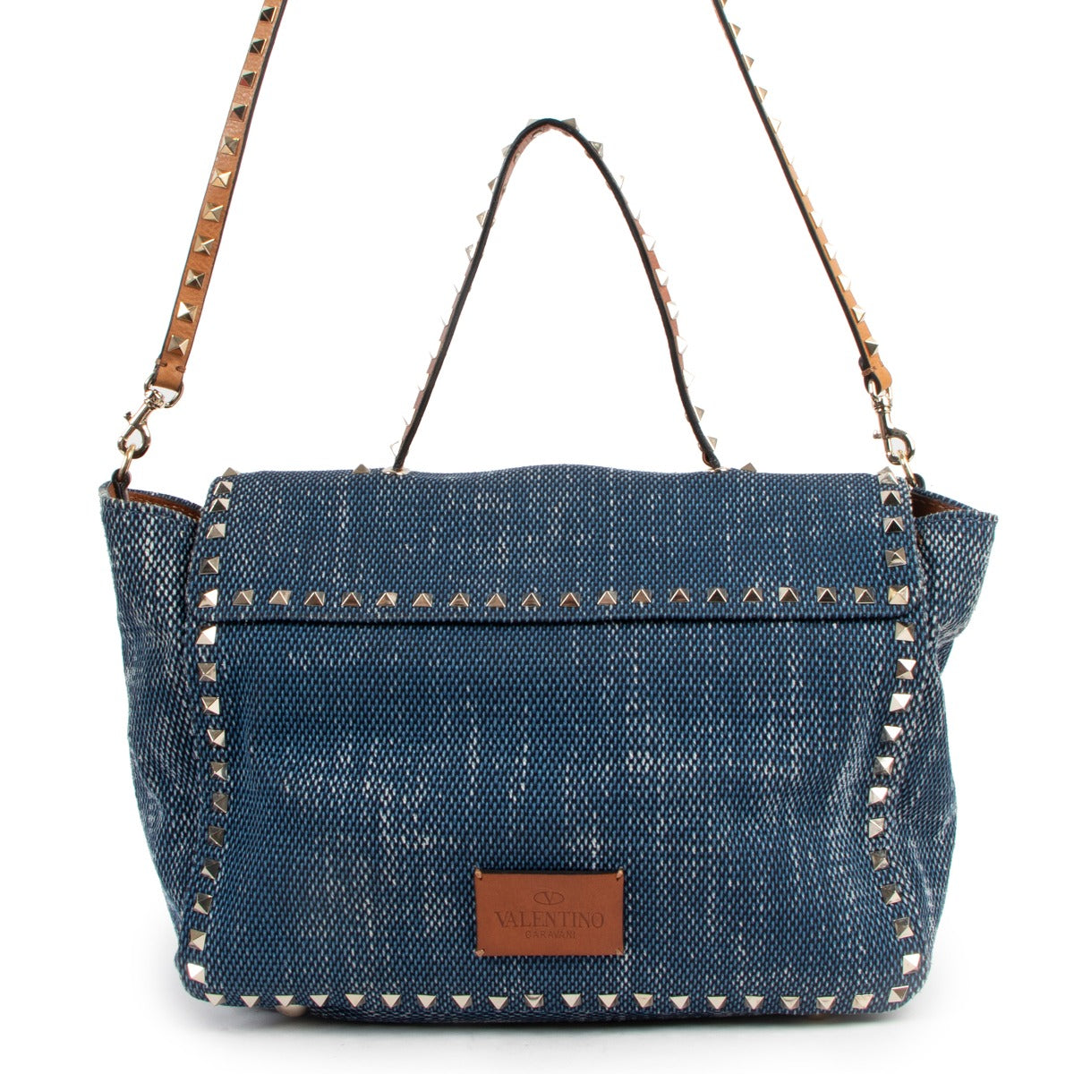 Valentino Garavani Rockstud Denim Shoulder Bag