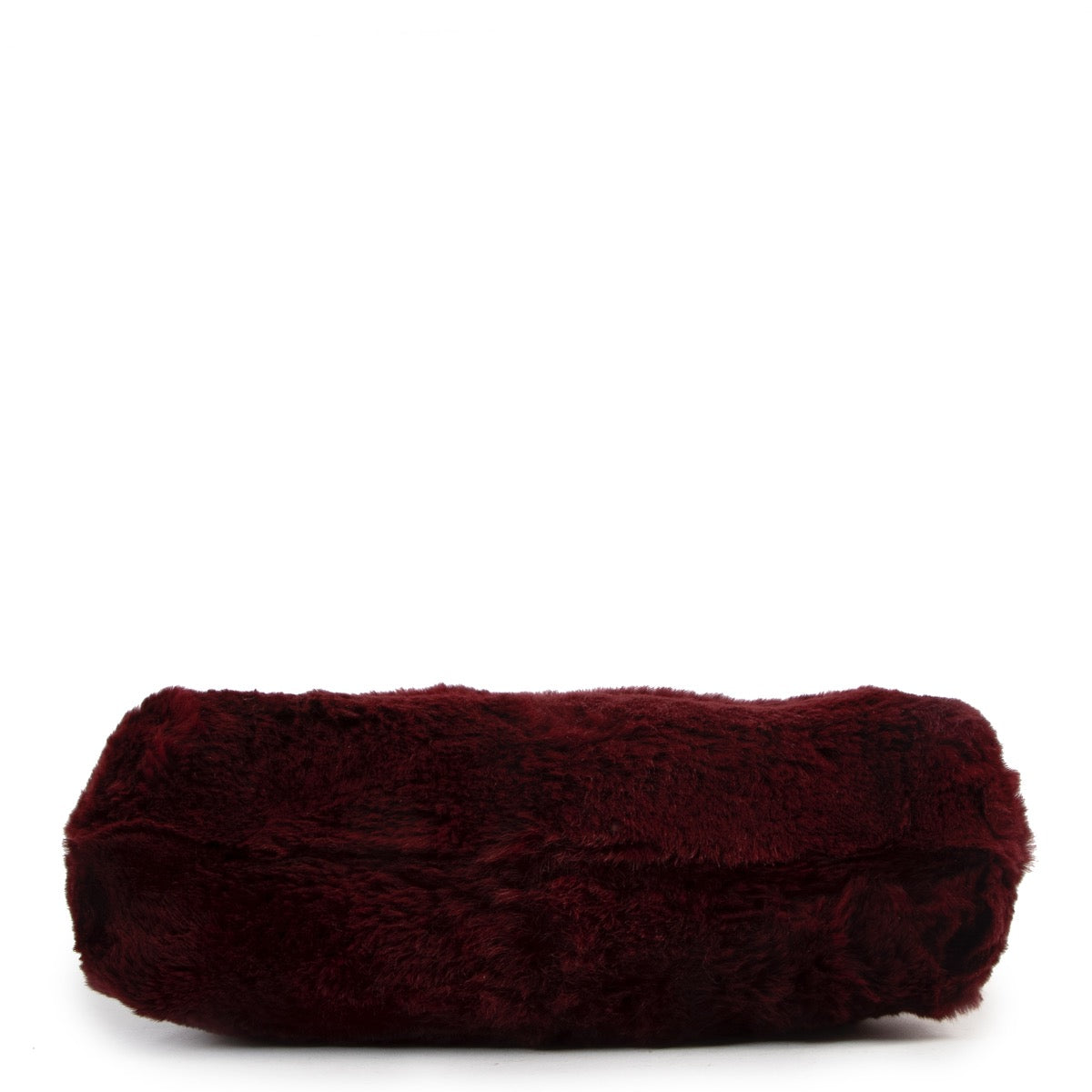 Buy online authentic second hand Chanel Vintage Burgundy Fur/Chain Shoulder Bag in very good condition at Labellov in Antwerp