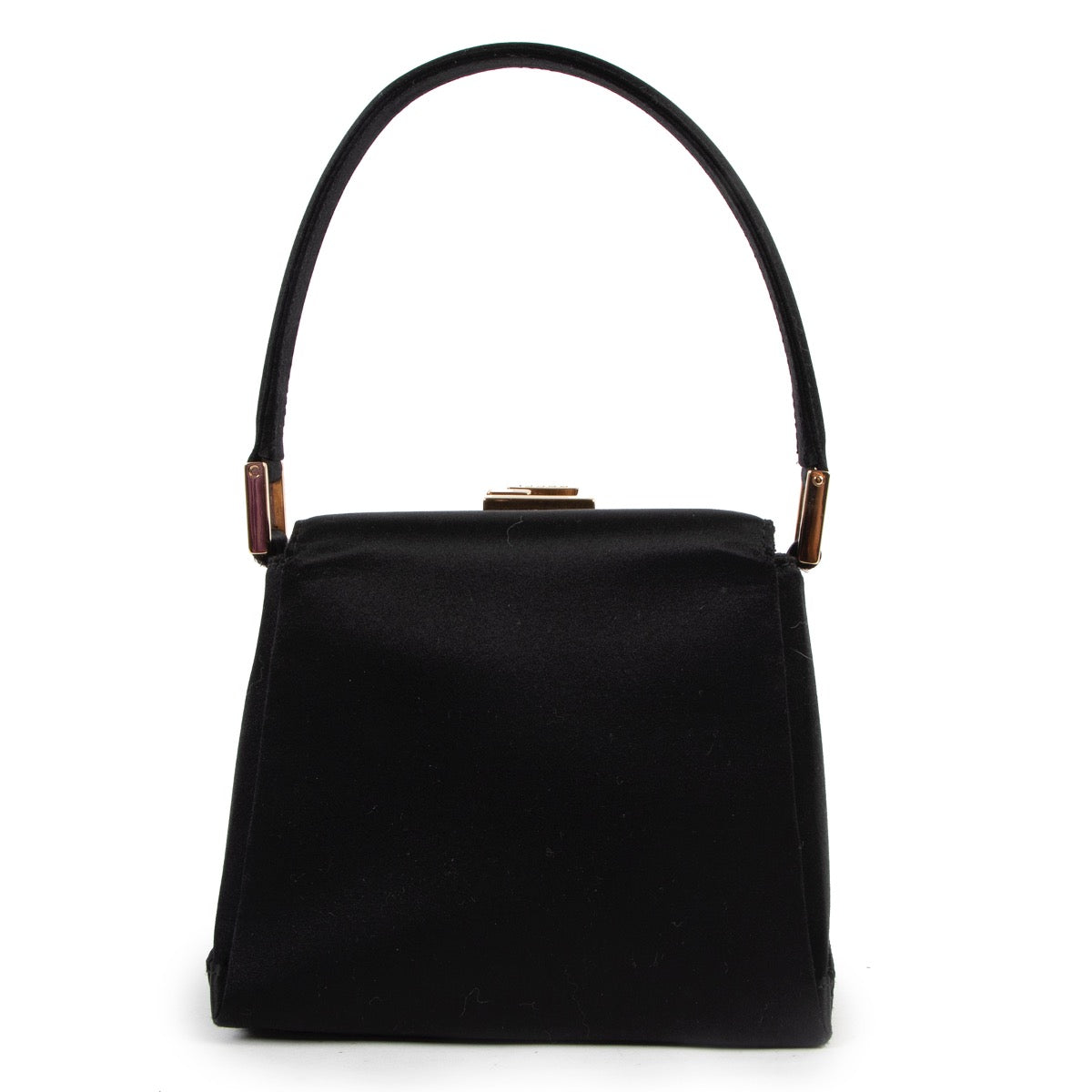 Shop safe online at Labellov in Antwerp this 100% authentic second hand Gucci Black Satin Tom Ford Top Handle Bag
