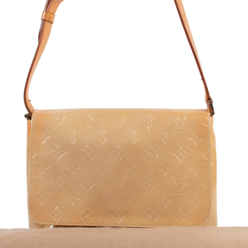 Shop safe online at Labellov in Antwerp this 100% authentic second hand Louis Vuitton Yellow Monogram Vernis Thompson Shoulder Bag