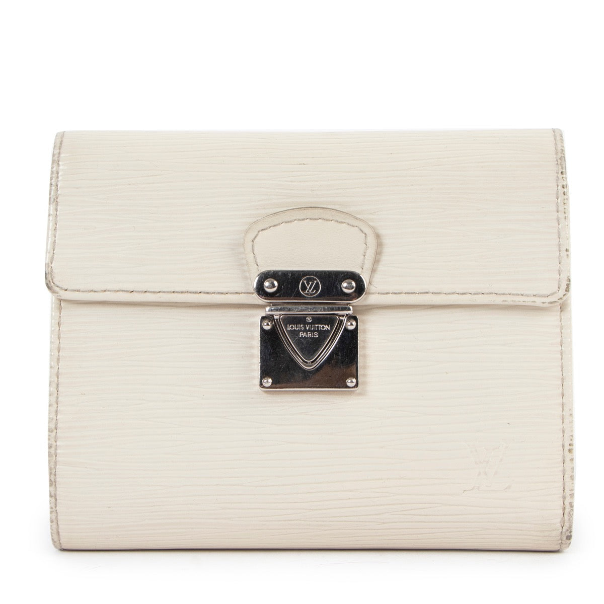 Shop safe online at Labellov in Antwerp this 100% authentic second hand Louis Vuitton White Epi Leather Koala Wallet