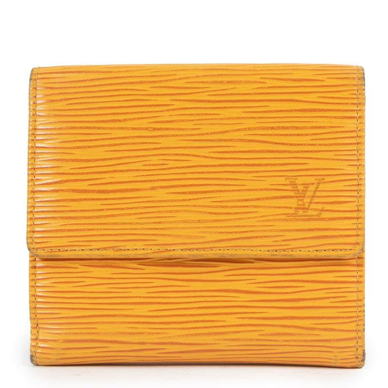 Shop safe online at Labellov in Antwerp this 100% authentic second hand Louis Vuitton Yellow Epi Leather Elise Wallet