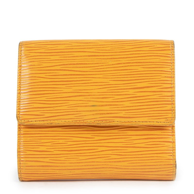Shop safe online at Labellov in Antwerp this 100% authentic second hand Louis Vuitton Yellow Epi Leather Elise Wallet