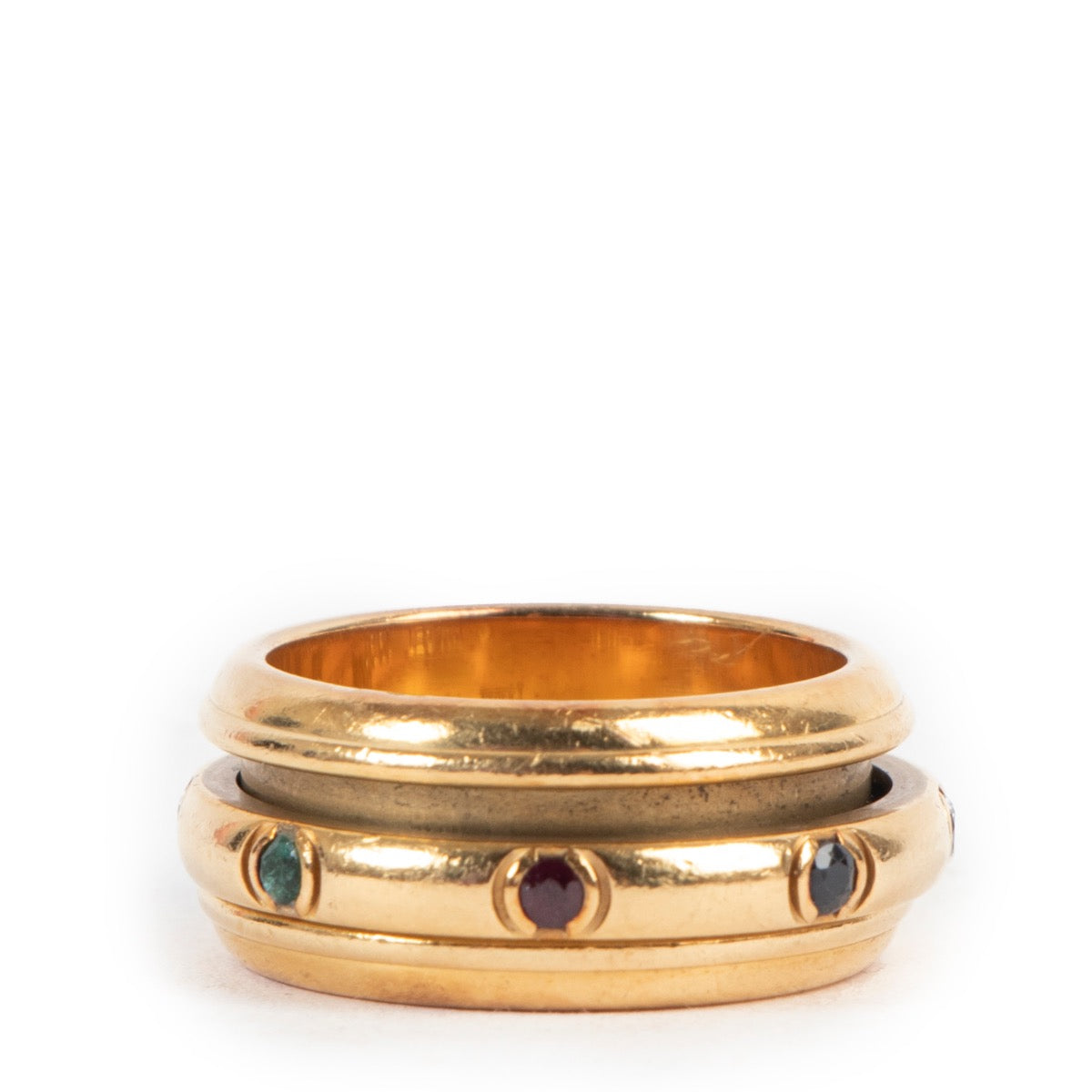 Shop safe online at Labellov in Antwerp this 100% authentic second hand Piaget 18k Yellow Gold Possession Ruby/Sapphire Ring