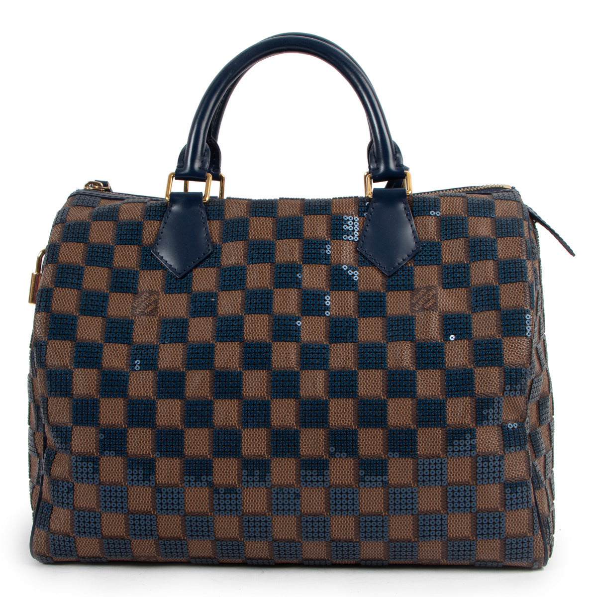Louis Vuitton Speedy 30 Édition Limitée Damier Ébène Paillettes Bleu