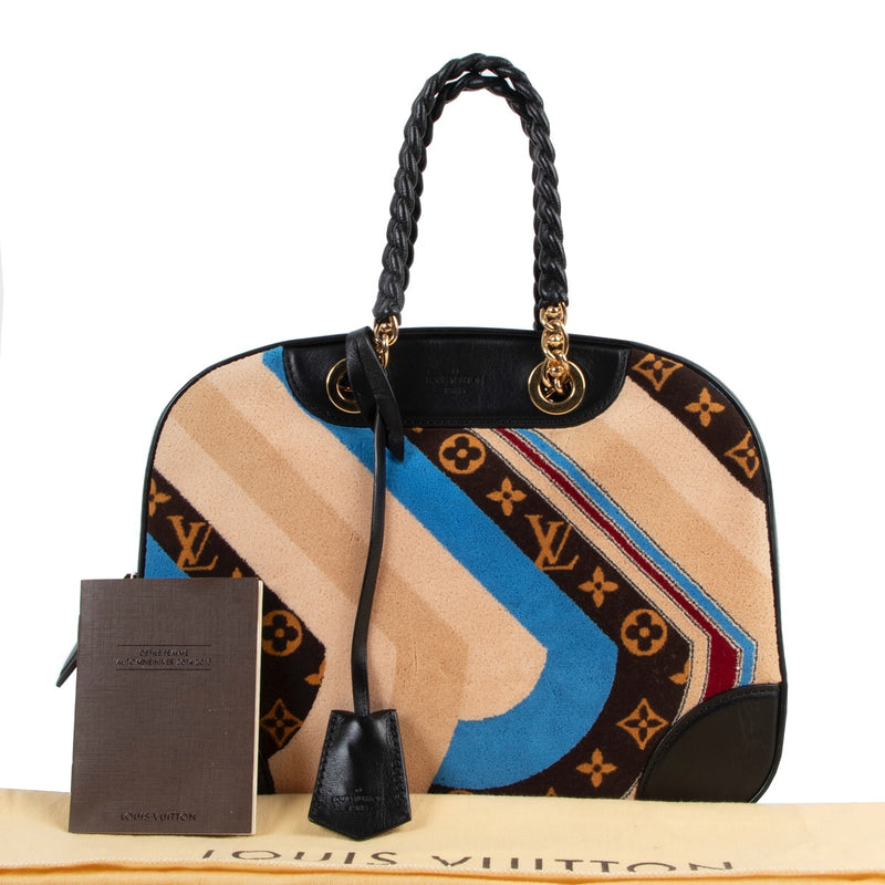 Buy online authentic second hand Louis Vuitton Fall/Winter 2014 Bowling Vanity Tuffet Limited Edition Top Handle Bag in very good condition at Labellov in Antwerp