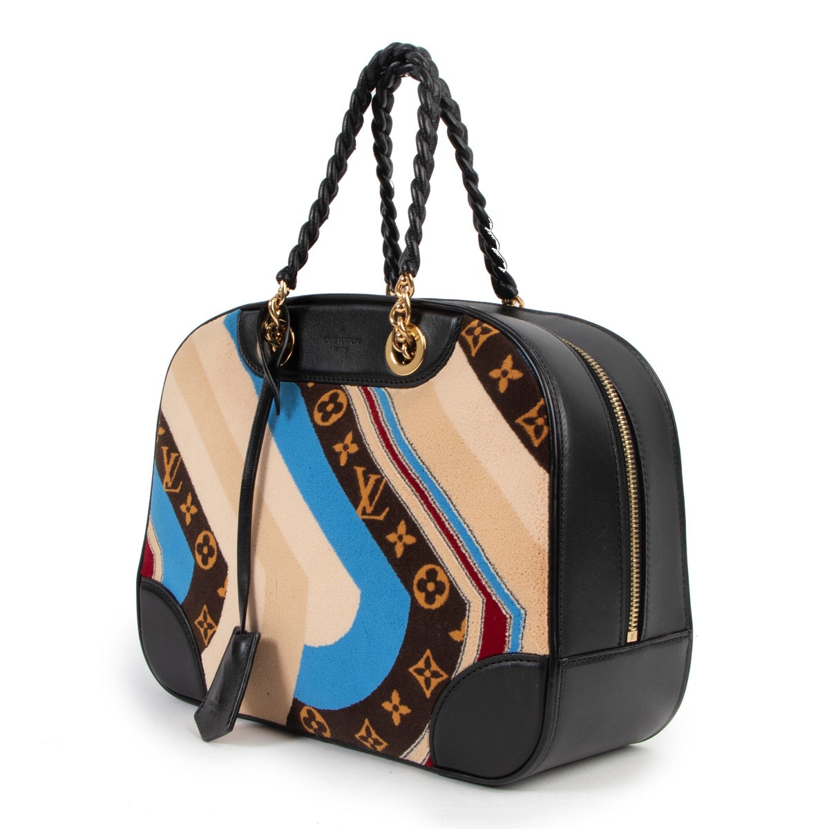 Buy online authentic second hand Louis Vuitton Fall/Winter 2014 Bowling Vanity Tuffet Limited Edition Top Handle Bag in very good condition at Labellov in Antwerp