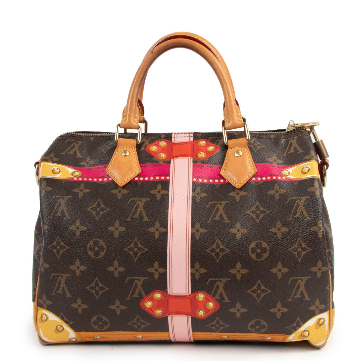 Louis Vuitton Limited Edition Monogram Trompe L'oeil Screen Trunk Speedy 30