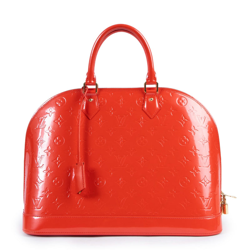 Louis Vuitton Orange Sunset Monogram Vernis Alma GM Bag